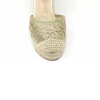 Sandalias Mujer Cuña Alpargatas Tacón Dorados Plataforma Alto Suela Esparto Casual Primavera Verano 2024 - details 2