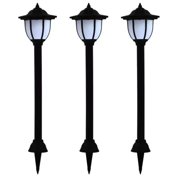 vidaXL Lámparas Solares LED de Exterior Negras Iluminación Terraza Jardín Cantidad 3 unidades, 6 unidades - 1
