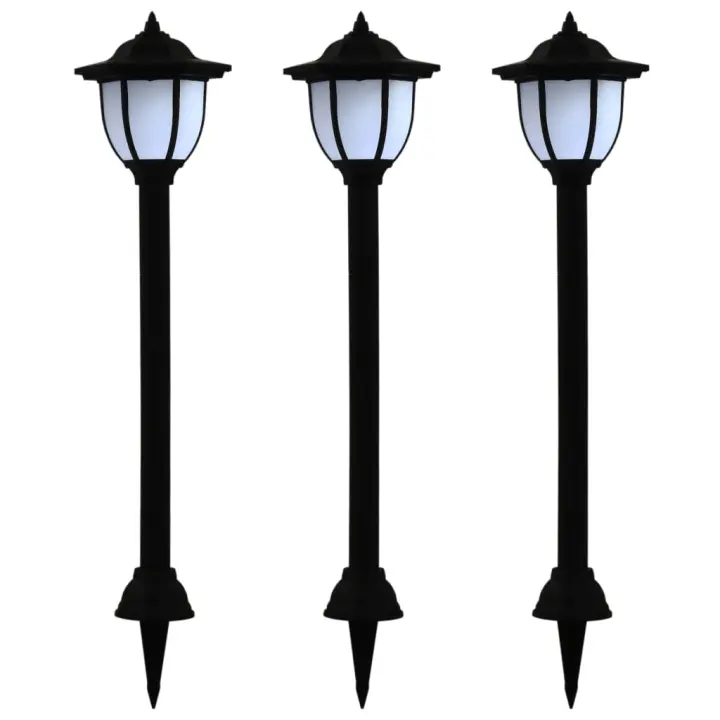 vidaXL Lámparas Solares LED de Exterior Negras Iluminación Terraza Jardín Cantidad 3 unidades, 6 unidades - 1