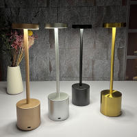 Lámpara De Mesa Clásica De Metal Recargable Por USB Luz Nocturna Sin Ajuste De Intensidad Táctil Decoración Para Hotel Y Bar 3 Niveles De Iluminación Para El Hogar - details 10