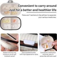 Pastillero portátil de 2 piezas, miniorganizador de tabletas con 7 compartimentos, pequeño pastillero de viaje, pastillero diario portátil (pequeño + grande) - details 2