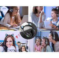 Auriculares Inalámbricos Woukksy Stn-28, Supraaurales, Bluetooth, Orejas de Gato Rosa Negra - details 5