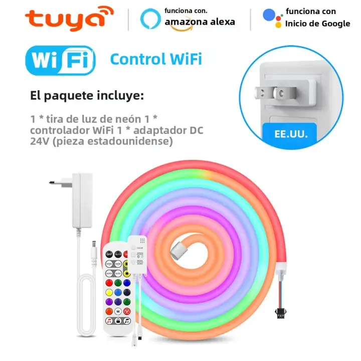 Tira De Luces LED Neón TUYA RGBIC Dreamcolor Impermeable WS2811 Con Efecto De Persecución Y Control WiFi Para Iluminación De Habitaciones - 1