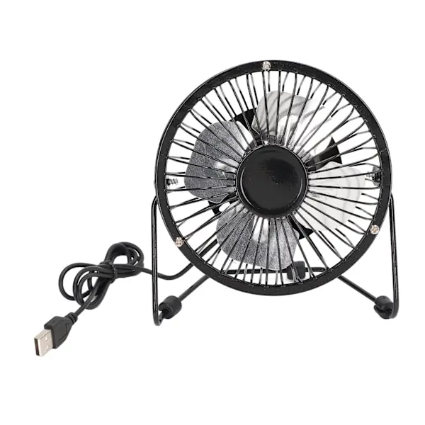 Ventilador de escritorio USB en Diseño de metal con funcionamiento Silencioso para Oficina y Hogar, Cabeza inclinable ajustable 360 °, refrigerador de aire con antideslizante, duradero y portátil. - 1