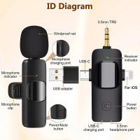 Micrófono Lavalier Inalámbrico 3 En 1 Para iPhone Y Android Con Entrada De 3.5mm Reducción De Ruido Profesional Para Grabación En Directo Y Radio - details 7