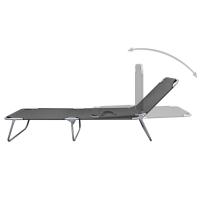 vidaXL Tumbona plegable de acero con recubrimiento polvo Gris, Taupé, Azul Sillas de Exterior Ideal para jardín, playa, piscina, terraza Tumbona Piscina Tumbonas Playa Tumbonas Jardín Exterior - details 2