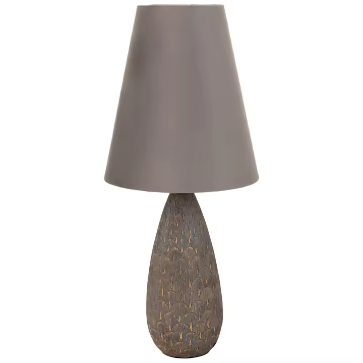 WANDERLUST DECO Lámpara de Mesa de Poliresina Oro Base 18x18x46h-pantalla 18x33x37h Cm - Elegante Diseño - 1
