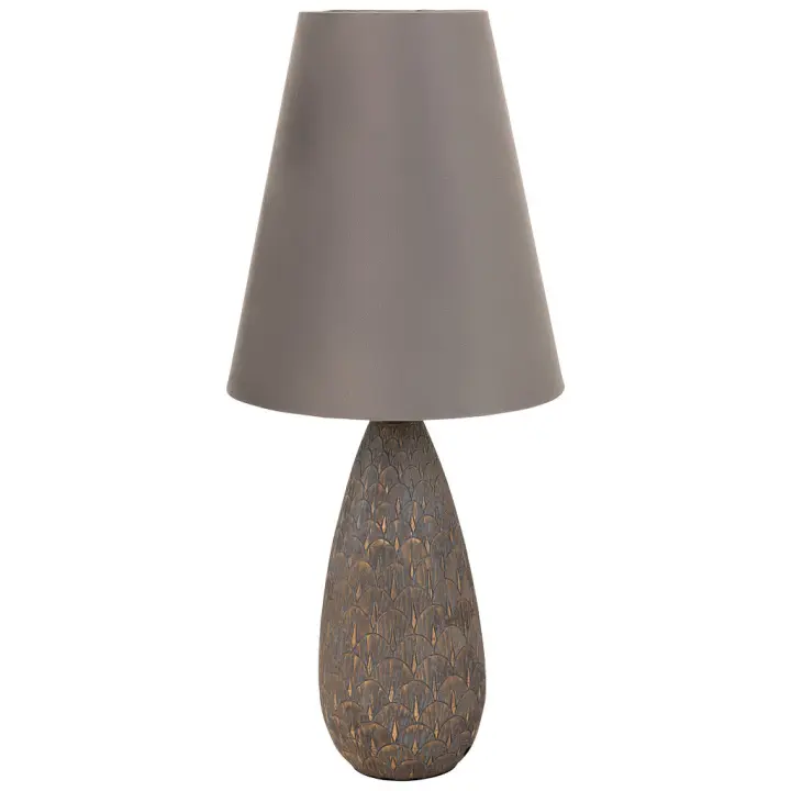 WANDERLUST DECO Lámpara de Mesa de Poliresina Oro Base 18x18x46h-pantalla 18x33x37h Cm - Elegante Diseño - 1