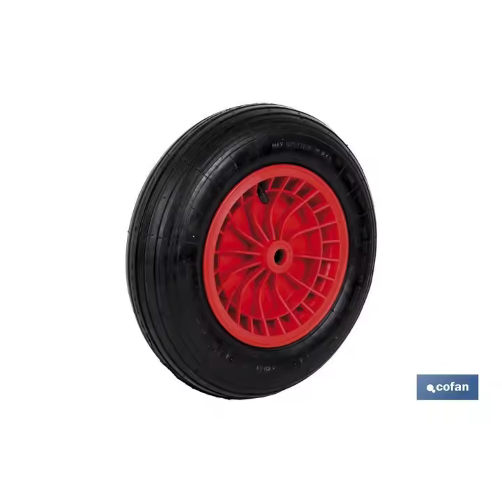 Rueda Cofan para Carretilla de Obra con Rodamiento ABS Neumática 140 Kg - 1