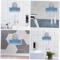 2 soportes para cepillos de dientes de pared con organizador de baño fácil de instalar, soporte de succión que ahorra espacio para uso familiar, diseño de cubierta para protección contra el polvo y el agua. - details 0