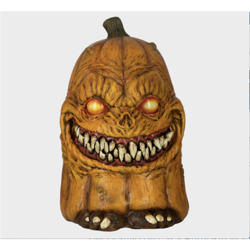 Ghoulish Productions Calabaza Hombre Decorativa. Decoraciones de Halloween para el hogar, calabaza aterradora, línea