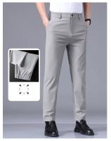 Pantalones Casuales Para Hombre Ultrafinos Y Elásticos Alta Elasticidad Transpirables Suaves Estilo De Negocios Verano Slim Fit Cierre De Cremallera - details 20
