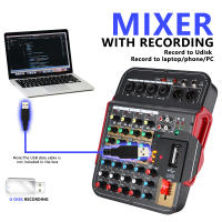 Mezclador De Audio 6 Canales Con Efecto AUX Y Potencia Fonética De 48V USB Consola De Mezcla Profesional EU/US Plug - details 2