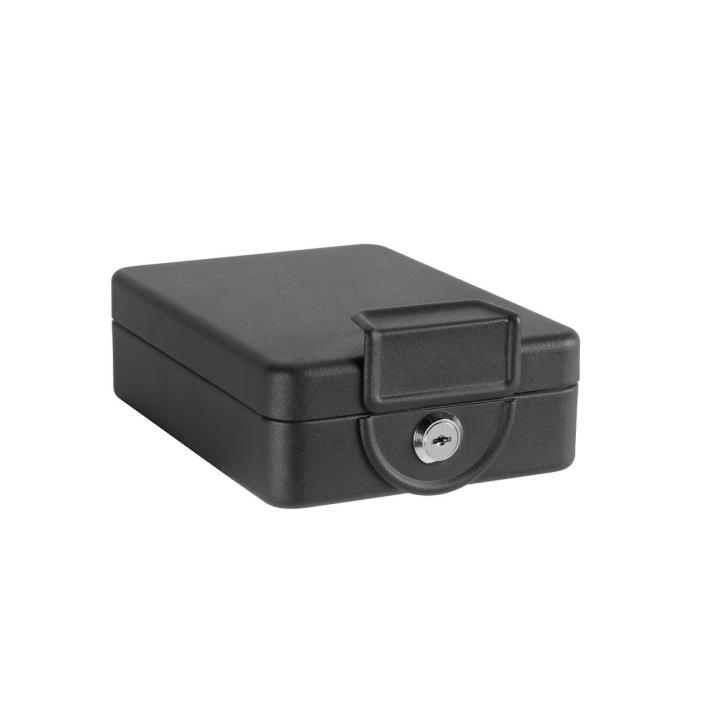 ARREGUI Private C9327 Caja Caudales con Llave para Contar y Transportar Dinero | Caja de Seguridad de acero y Estructura para fijar bajo mesa/balda | Caja fuerte portatil 16 cm de ancho | Color Negro