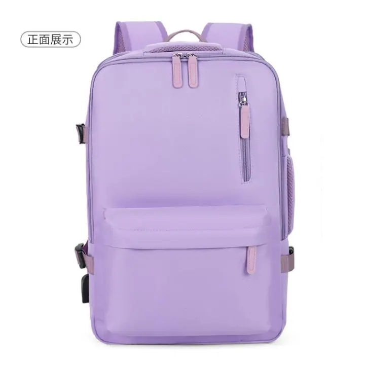Mochila de viaje unisex de nailon con cremallera, multifuncional, de gran capacidad y con múltiples compartimentos, ideal para parejas. - 1