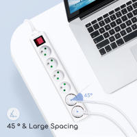 Aigostar Regleta alargador de 6 Tomas con Interruptor y Protección Infantil, 1.5/3/5 M, Blanco, MAX 3680W, 16A 250V - details 3