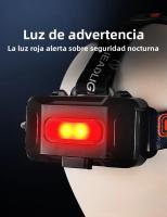 Linterna Frontal LED Potente 200000LM Torcha De Pesca Con Luz De Advertencia Lámpara De Cabeza De Longitud De Rayo Para Aventuras Al Aire Libre - details 11
