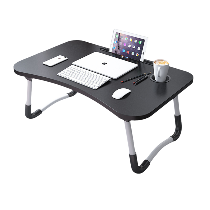 Mesa de Ordenador portátil para Cama y sofá, Soporte para Ordenador portátil, Soporte Vaso Mesa Plegable, portátil, Bandeja de Desayuno Mesa de Cama multifunción