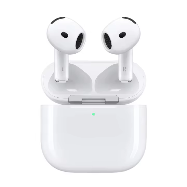 Auriculares Inalámbricos Apple AirPods 4 , Bluetooth 5.3, Chip H2, Audio Espacial y Estuche de Carga USB-C, hasta 30 Horas de Batería, Resistentes al Agua y Sudor - 1