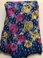 Tela De Encaje Africano De Algodón 1 O 5 Yardas Tissu Jersey Para Mujer Para La Costura De Vestidos De Fiesta Fabricado En Guangdong China - details 5