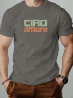 Camiseta De Algodón Para Hombre CIAO Amore Estampado Gráfico Cuello Redondo Manga Corta Transpirable Casual Y De Moda Para El Verano - details 8