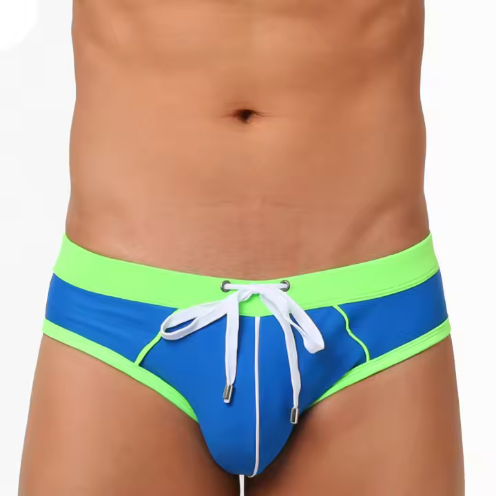 UXH Ropa De Baño Para Hombres Con Empuje Azul Boxer Briefs Hombre Sexy Transpirable Traje De Baño Corto De Playa Sunga - 1