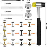 Kit De Herramientas Para Reparación Y Decoración De Cuero KRABALL 360 Con Tornillos De Cuero Goma Tubular Y Martillo Doble Capa - details 0