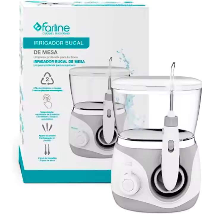 Farline Irrigador Bucal de Mesa con 4 Boquillas Limpieza Profunda - 1