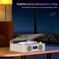 Reproductor De CD Multifuncional Retro Con Altavoz Bluetooth Inalámbrico Y Radio FM Luz De Ambiente Colorida Con Control Remoto Para Hogar - details 12