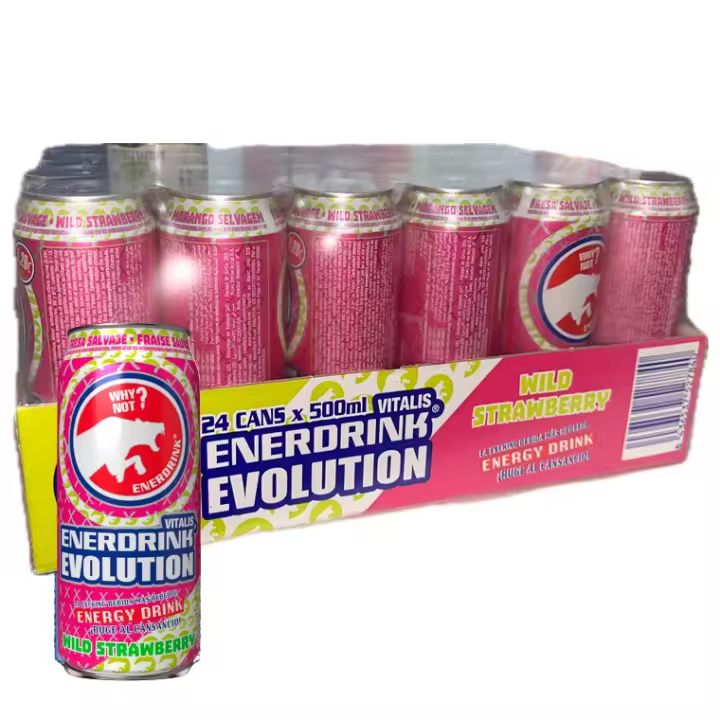 Enerdrink evolution bebida energetica Energy sabor fresa salvaje 500ml caja 24u sabor top mezcla - 1
