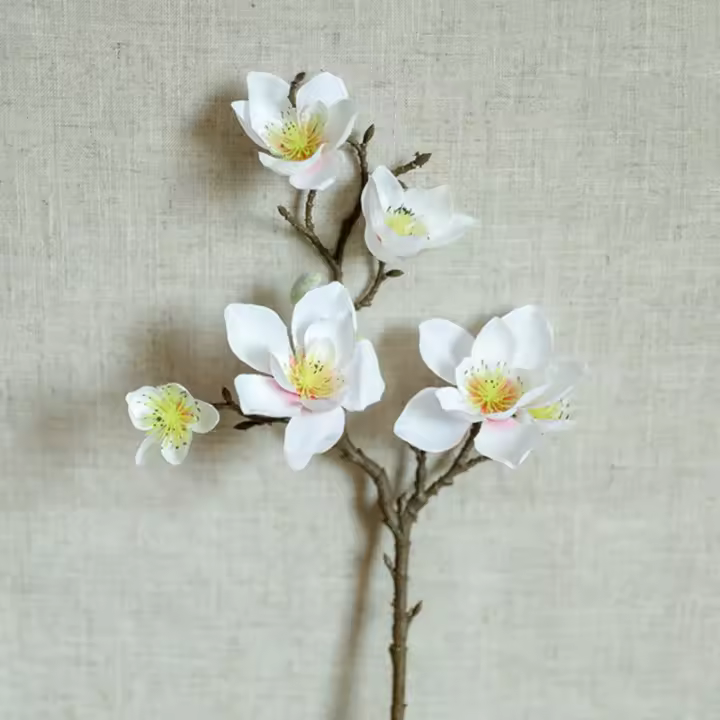 Decoración De Habitación Magnolia Artificial Múltiples Cabezas Flores Simuladas Para Interior Estilo De Ramo De Flores Tamaño 20*5*5CM - 1