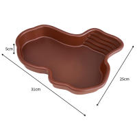 Piscina De Baño Para Reptiles Tazón De Terrario Plato De Alimentación Grande Para Tortuga Hamster Geckó Láser Accesorio De Hogar Para Dragones Barbudos - details 6