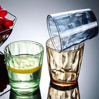 5pcs water cup household PC cup restaurant beverage juice cup, brown, gray, green, transparent, pink - details 1