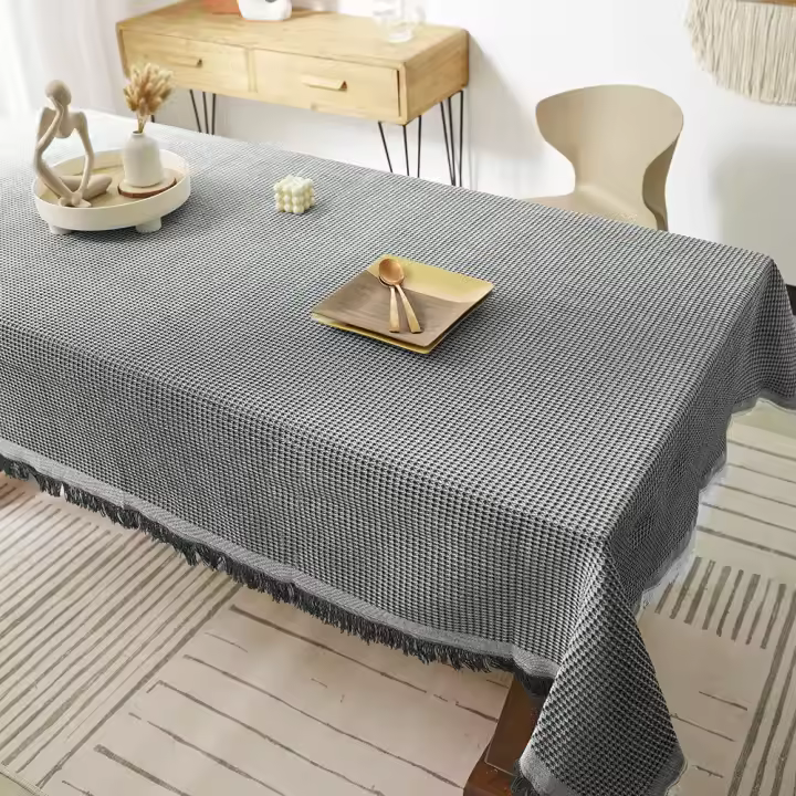 Mantel De Lino Y Algodón Rustico Para Hogar Y Bodas Con Borlas Ideal Para Comedor Cocina Picnics Y Fiestas Estilo Rústico Farmhouse - 1