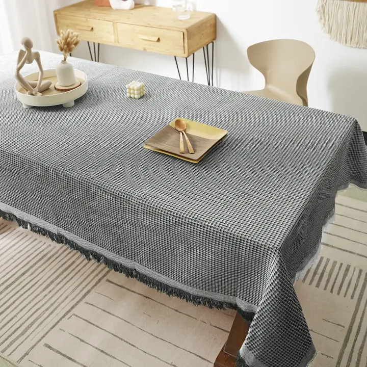 Mantel De Lino Y Algodón Rustico Para Hogar Y Bodas Con Borlas Ideal Para Comedor Cocina Picnics Y Fiestas Estilo Rústico Farmhouse - 1