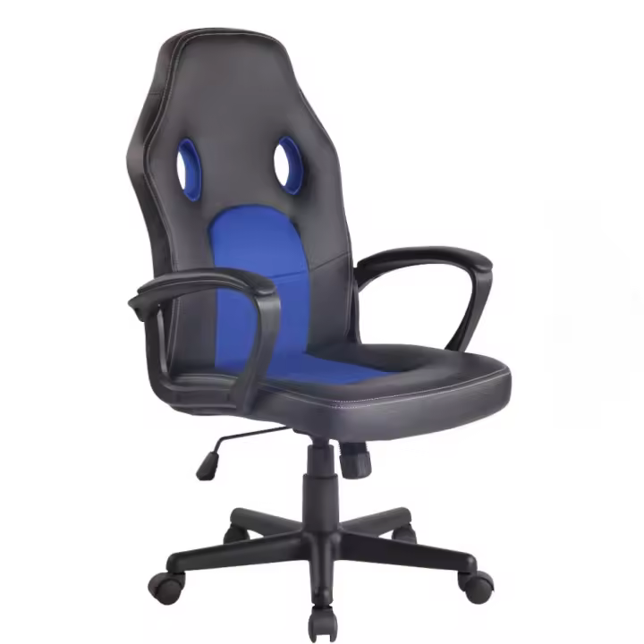 Silla de oficina Elbing en Cuero PU Negro/azul - 1