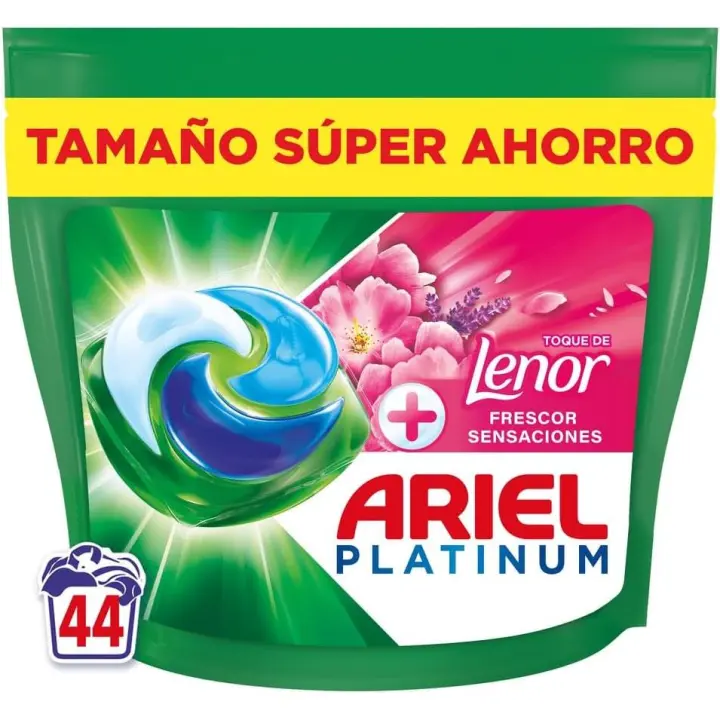 Ariel PODs Platinum, Detergente Líquido En Cápsulas Frescor Sensaciones Cápsulas, 44 Lavados - 1