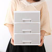 Caja de almacenamiento de escritorio de oficina, Gabinete de almacenamiento type pequeño de plástico simple, Caja de almacenamiento variado para Archivos de estudiantes en el escretorio, Gris - details 3