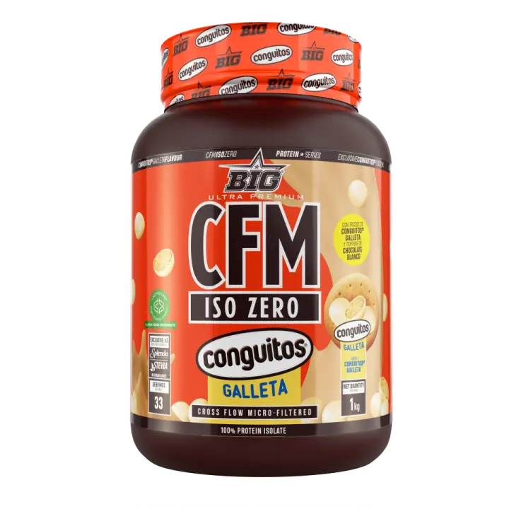 CFM ISO ZERO Conguitos Blanco Galleta (1KG)  - Big + mix regalo  Deliciosa  Baja en azúcares  Baja en grasas  Saludable  Proteína iso - 1