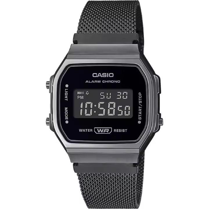 Reloj Casio Vintage Unisex Malla Gris A168WEMB-1BEF - 1