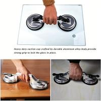 1pc Succión De Vidrio En Vidrio De Aluminio Lifter De Vácuo De Alta Resistencia Para Mover Vidrio/Puerta De Ventana/Tiles/Mirador/Granito Doble Gripper Soplador De Plata - details 4