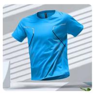 Camiseta De Deporte Para Hombre Quick-drying Y Transpirable Con Mangas Cortas Cuello Redondo Para Actividades Al Aire Libre Y Ejercicio - details 3