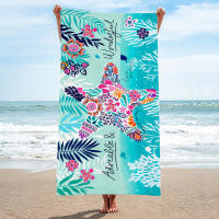 Toalla De Playa Azul Estrella Con Ondas De Agua Y Algas Verdes 150cm Quick-Drying Lattice Toalla De Baño Sandproof Para Verano - details 0