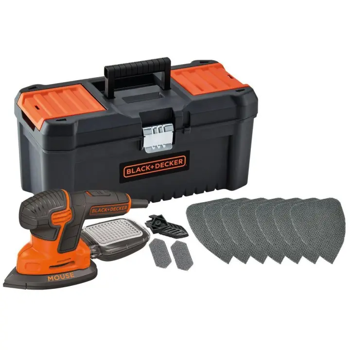 Black & Decker KIT: Lijadora de Detalle 120W, KA2000KA10-QS + Accesorios y Caja 16" | ¡Optimiza tu Trabajo con Herramientas de Precisión! - 1