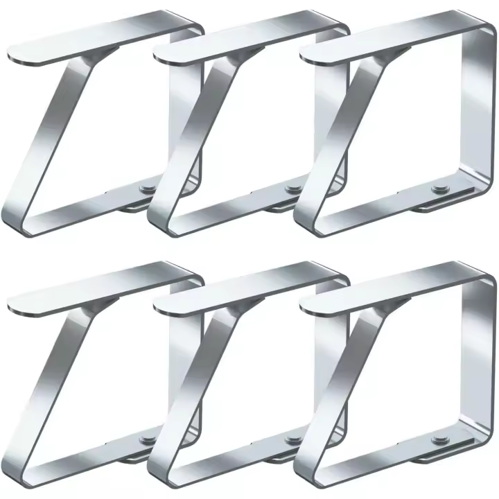 Pinzas para manteles, paquete de 6, abrazaderas de acero inoxidable para manteles, soportes para manteles (5,5 cm x paquete de 6) - 1