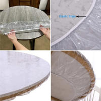 10 Pcs Tablecloth Redondo Desechable Transparente Impermeable Y Resistente Al Aceite Para Mesa De Comedor Protección De Tela - details 5