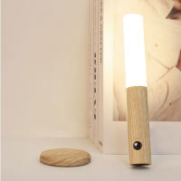 Lámpara De Pared De Madera Con Sensor De Movimiento PIR Y Luz Nocturna LED Recargable Para Armario De Cocina Y Libros Fuente De Alimentación AC - details 11