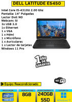 Ordenador Portátil Dell latitude E5450 core I5-4310U 8gb Ram 240 gb ssd windows 11 - details 0