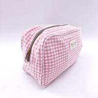 Bagsgarden Neceser de viaje para mujer con vichy de algodón, gran capacidad y portátil - Organizador cosmético lindo y práctico para llevar tus productos esenciales - details 2