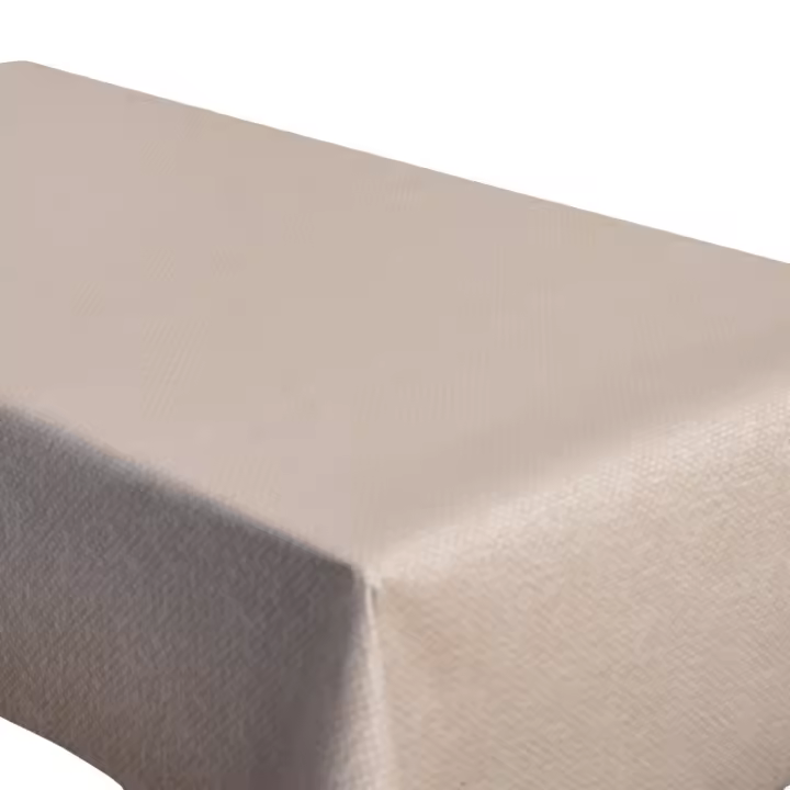 Mantel Cofan Resinado Antimanchas Beige y Blanco - 1